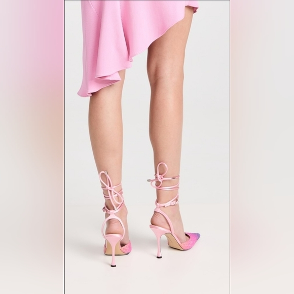 NIB Mach & Mach Crystalized Satin High Heel Pumps in Galactic Pink Size 37 - Picture 7 of 7